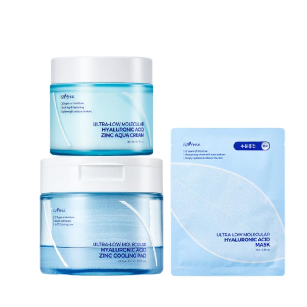 

Isntree Hyaluronic Acid Zinc Cream 80ml + Cooling Toner Pad 60pcs Set Hydration & Oil-Control Duo