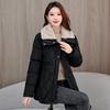 Women's cotton-padded clothes winter new thickened down cotton-padded jacket drawstring waist thin small medium and long cotton-padded jacket tide