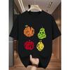 Men'S Round Neck Short-Sleeve T-Shirt with a Fruit-Themed Letter Print,Summer Outdoor