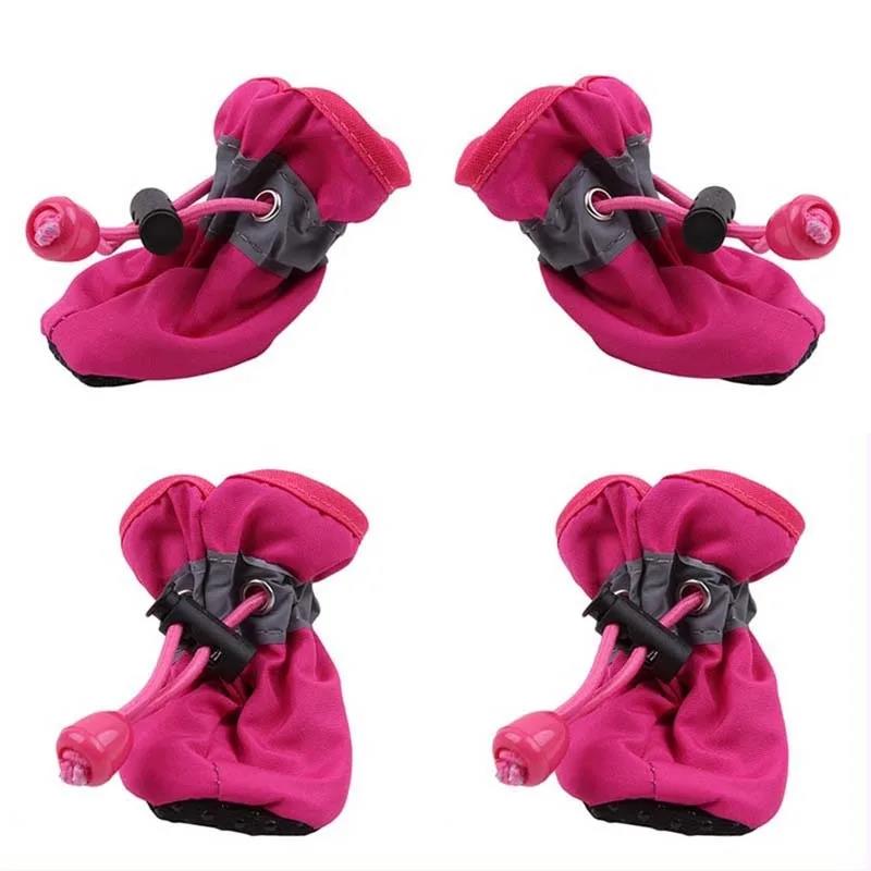 New 4pcs Waterproof Pet Dog Shoes Anti-slip Rain Snow Boot Thick Warm For Small Cats Dogs Puppy Socks Booties