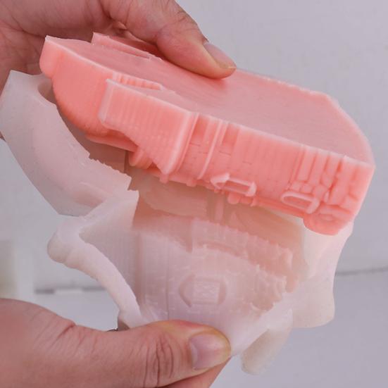 European Castle Candle Mold Silicone Soap Wax Making Mold Flexible Reusable Gypsum Concrete Mold for Home Decor Parties Weddings