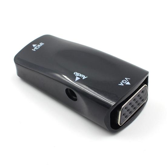 HDMI-compatible Female to VGA Female Adapter with 3.5mm AUX Audio Converter for TV Stick PC