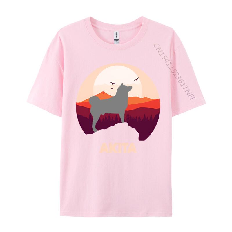 Normcore Akita And Moon Halloween Tshirt Vintage Black Top Tshirts Family Tops Shirts Cotton Mens England Style