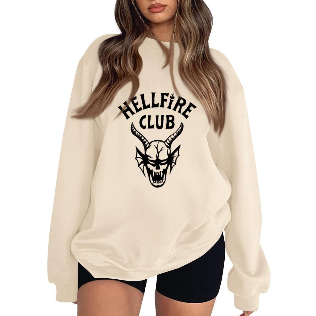 Women's Fashionable Casual Long-Sleeved Round-Neck Printed Pullover Sweatshirt