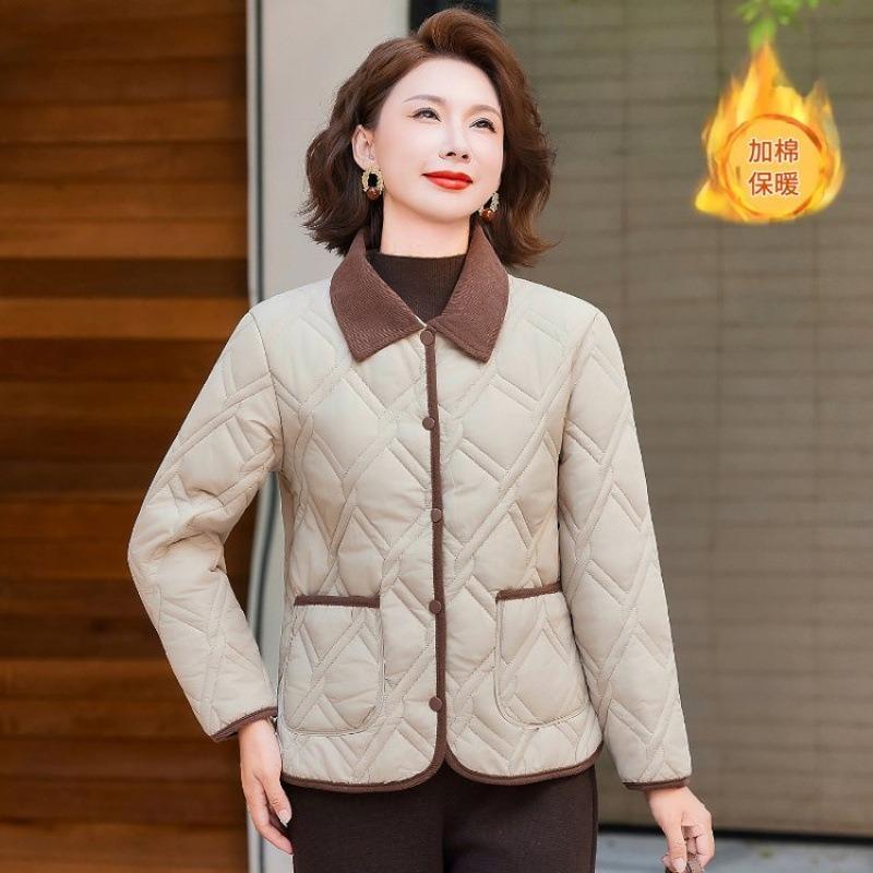 Middle-aged down cotton clothes women's light and thin large-size casual winter warm short jacket padded jacket top