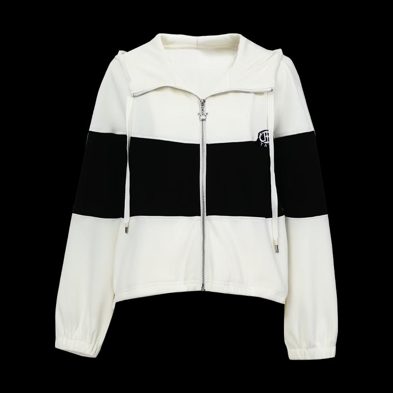 Women's Color-Block Hooded Cardigan Sweatshirt Jacket