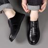 Popular Men's Shoes Casual Leather Shoes Trendy Fashion Comfortable Versatile Business Height Increase Men One Pedal