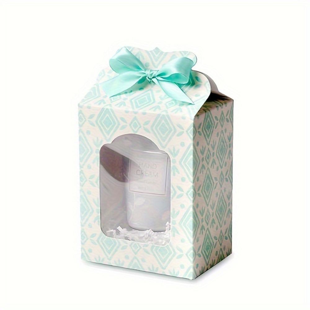 15pcs Green Gift Packing Box with Transparent Window Party Favor Boxes Vintage Kraft Paper Treat Holders for Weddings Celebrations & Birthdays