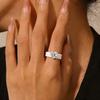 White Silicone Ring for Women 3-Prong Setting Heart CZ Hypoallergenic Soft Sports Wedding Promise Statement Ring