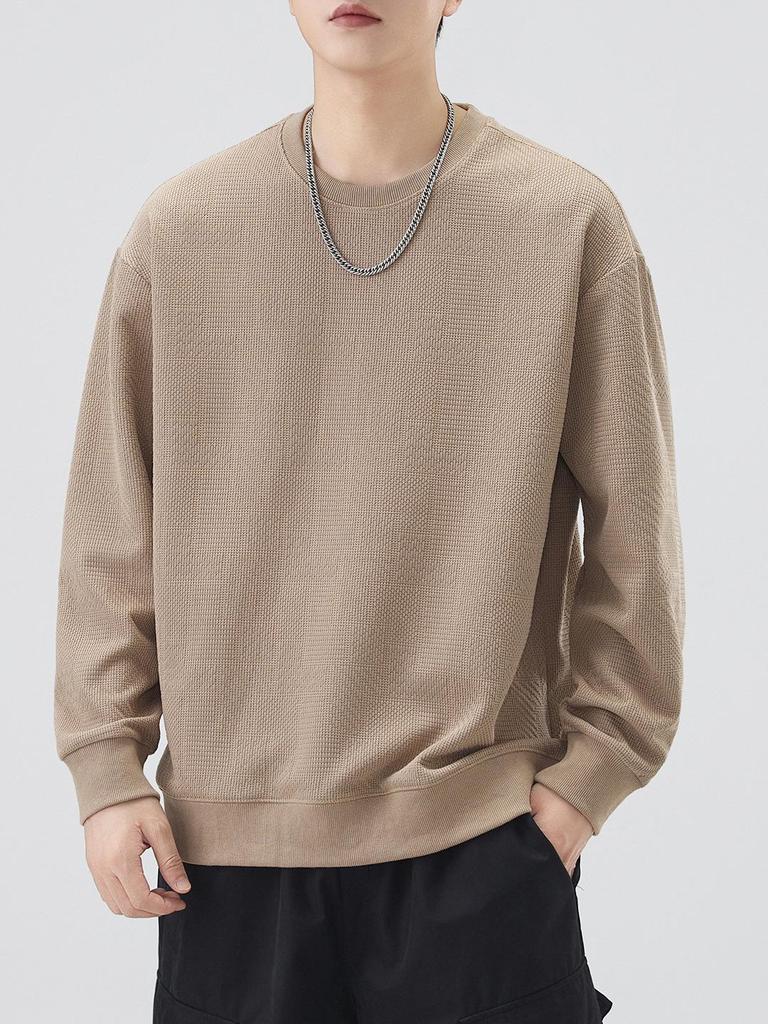 Herren Amerikalischer Trendiger Schwerer Rundhals Sport Hoodie - Herbst Winter Pullover Langarm Oberteil