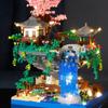 Peach Blossom Pool Castle Building Blocks Assembling Series Building Model Educational Children's Micro-particle Assembling Deco