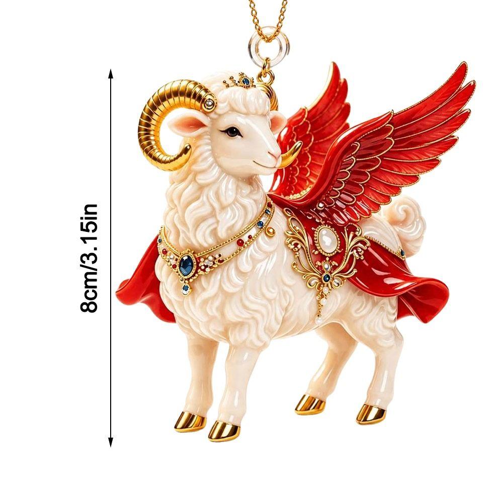 Acrylic Goat Hanging Ornament 2D Flat Animal Hanging Decoration Holiday Party Decor