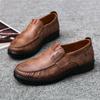 Men's Casual Genuine Leather Shoes Breathable Comfortable Men's Loafers Business Oxford Leather Flats Shoes Breathable Dad Shoes