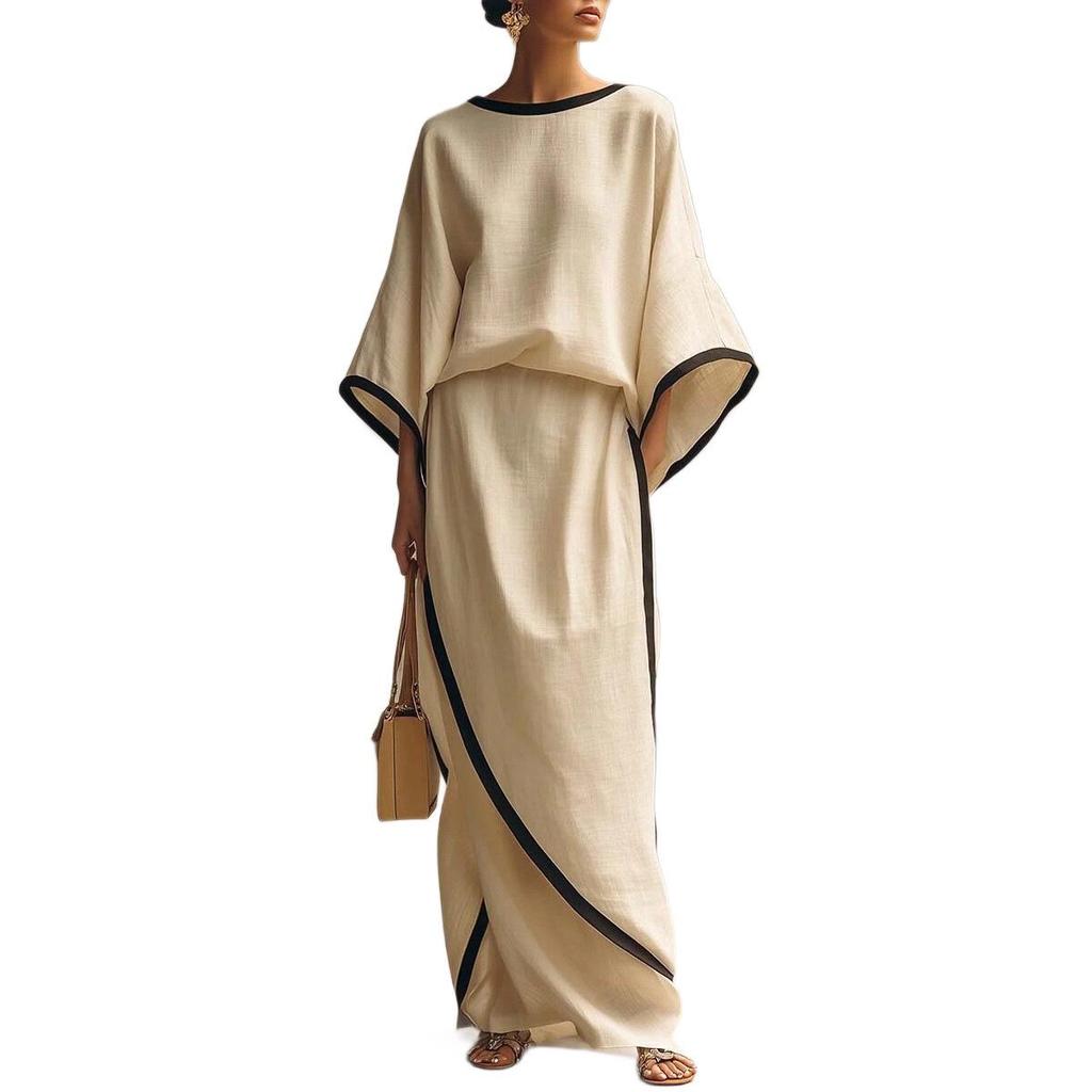 2026 Women's Elegant Casual Batwing Sleeve Top & Wide-Leg Pants Set