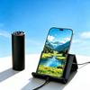 Portable Cell Phone Stand Foldable Adjustable Height Reserved Charging Hole for Home Office Desk Watching Drama Online Meeting