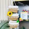 1pcs Handwoven 3-Tier Double Tassel Hanging Basket Wall-Mounted Storage Organizer Woven  Basket for Bathroom Kitchen Bedroom