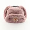 Warm Winter Military Style Earflap Hat Men Women With Embroidered Soviet Emblem Faux Fur Lined Outdoor Cap