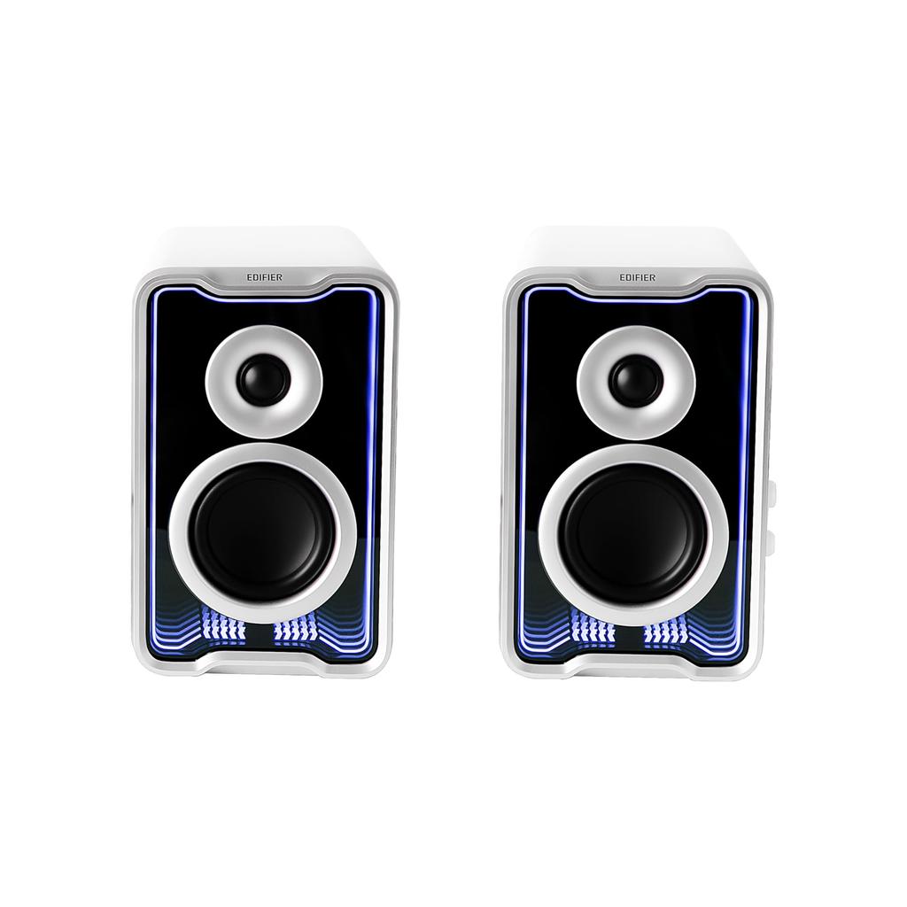 Aktivní stolní reproduktory Edifier QR30 s maximálním výkonem 30 W, 4x AUX vstup, stereo, japonské, 2.0 (Bílý) (15W + 15W), Vstupy, Bluetooth, USB-A, (3,5mm Mini),