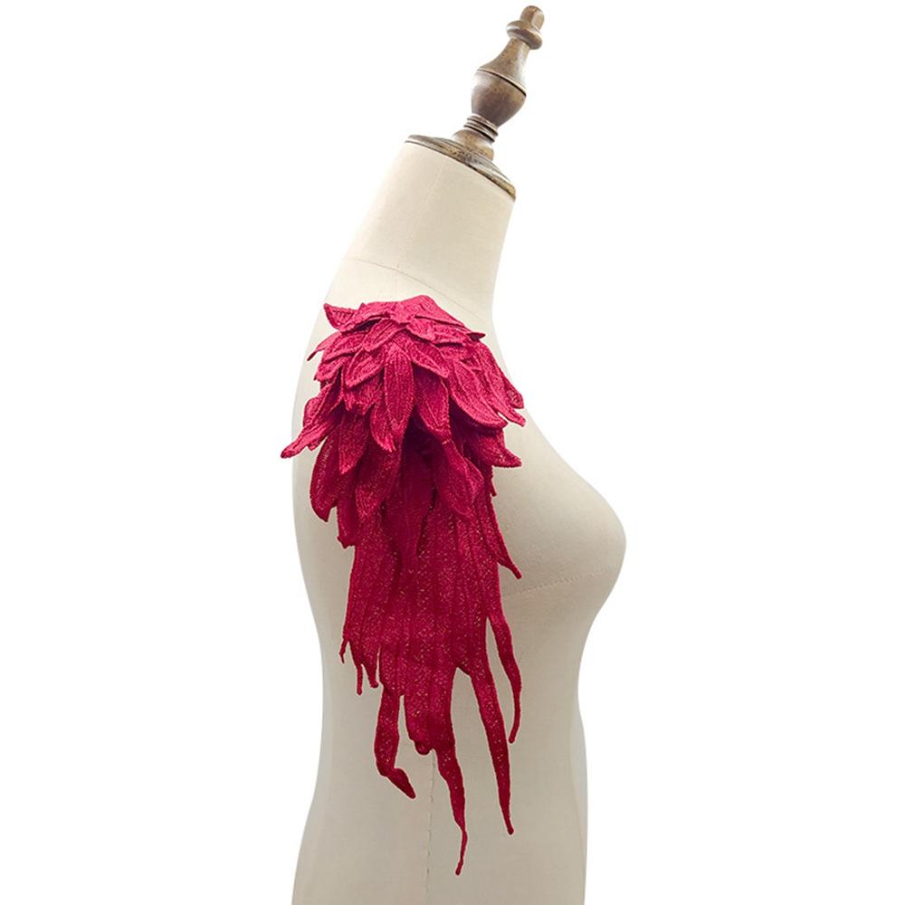 1Pair Black DIY Dress Applique Wings Wedding For Women Apparel Sewing Fabric Lace Sewing Patches Embroidery