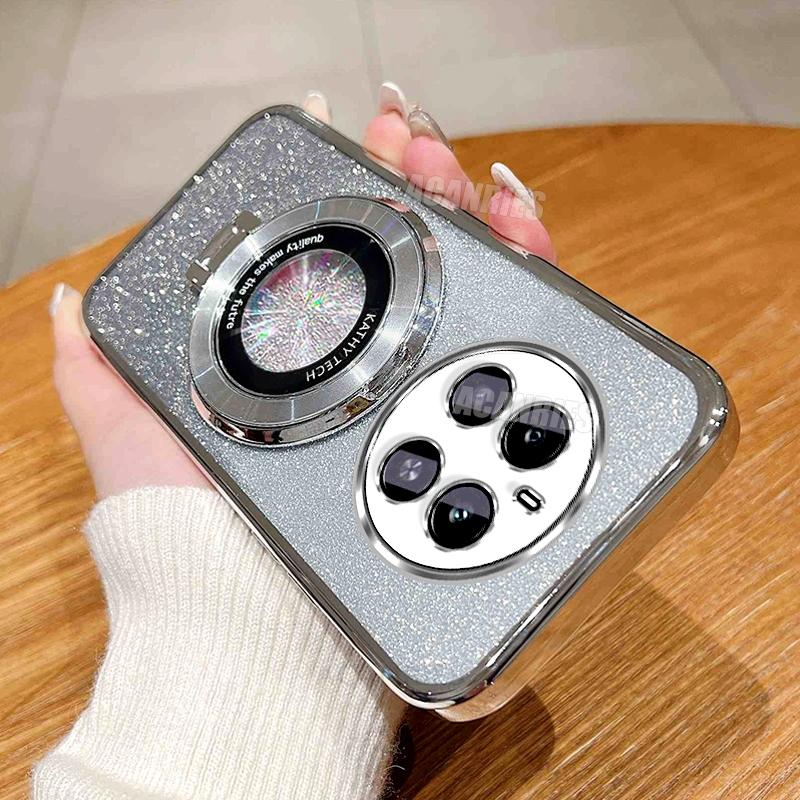 

Realme12pro Роскошный блестящий держатель силиконовый чехол для Oppo Realme 12 Pro Plus противоударный защитный чехол-подставка Realme12 Lite For Realme 12 Plus