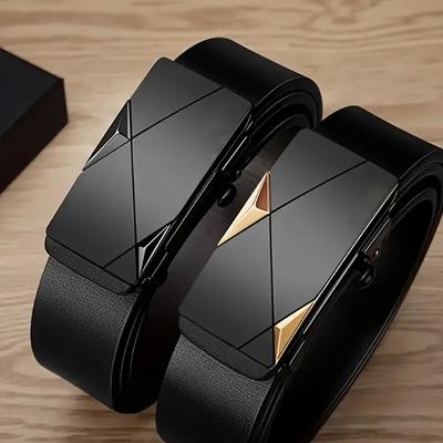 Herren High-End Komfortgürtel-Business, Casual und Formal-Klassisches Design Automatische Schnalle 120 cm