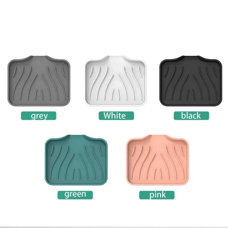 Umywalka Taca na mydło Szczotka Gąbka Butelki Organizer Kuchnia/Łazienka Silikonowy Uchwyt na mydło z Wbudowaną Krawędzią Odpływową