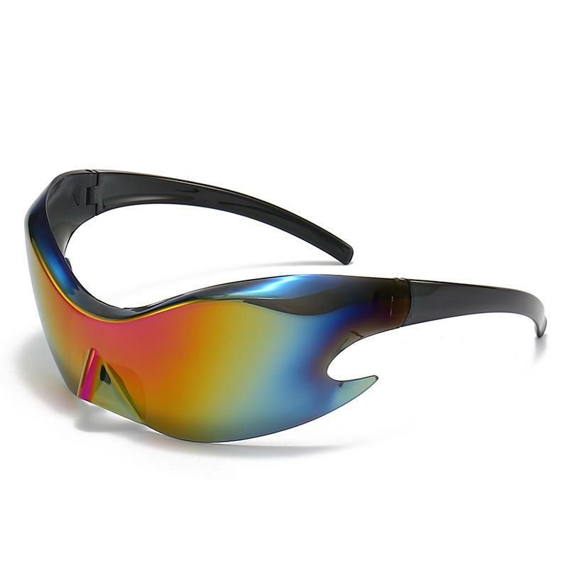Non-polarized Classic Fashion Punk Women Alien Mirror Integrated Design Future Technology Sense Sunglasses Sunscreen Men Eyeglasses