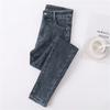 Winter Velvet Thickened Jeans Women's Small Feet Pencil Pants High Waist Thin Elastic Tight Warm Long Pants
