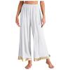 Womens Worship Praise Dance Pants Elastic Waist Metallic Shiny Trim Wide Leg Pants Loose Trousers