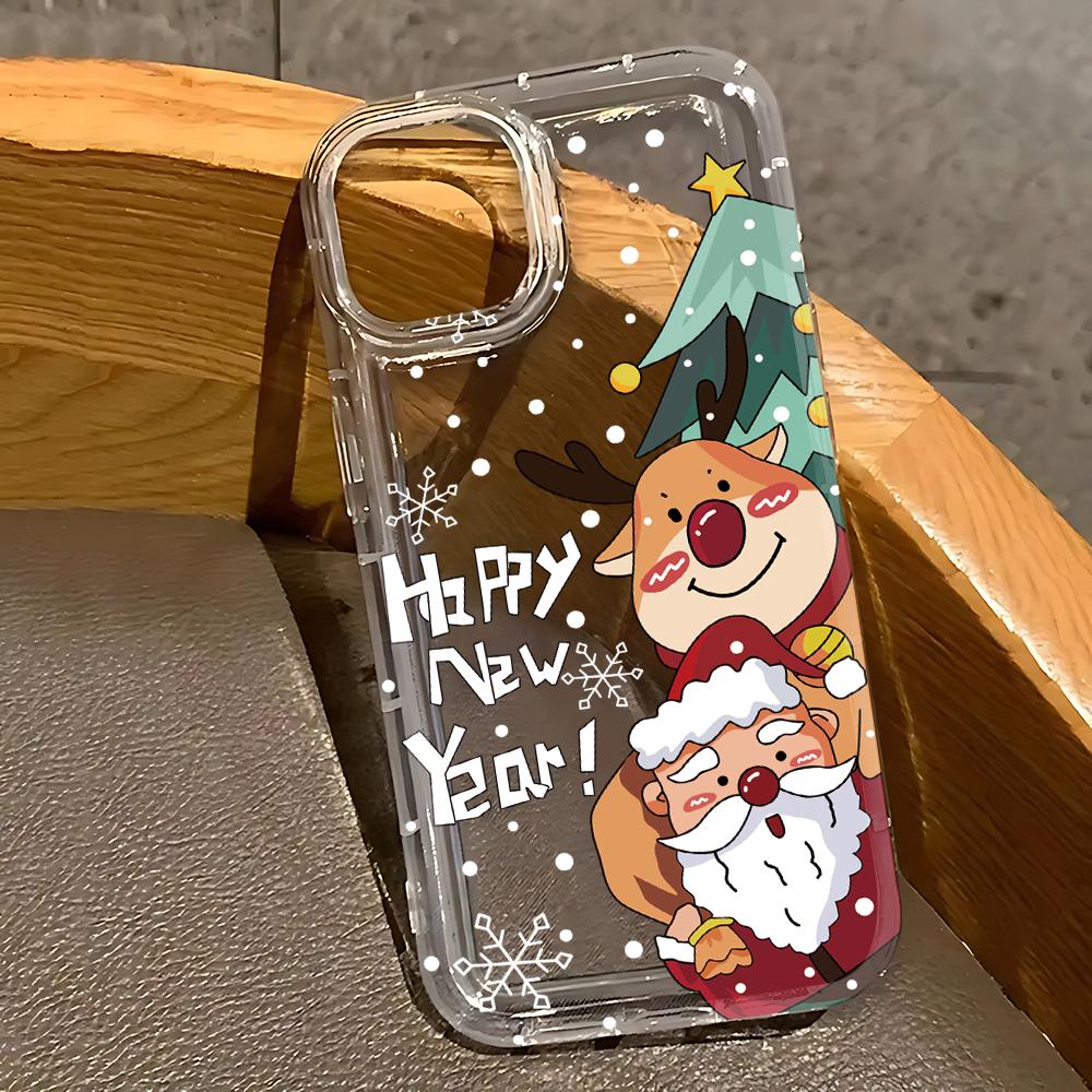 Cute Cartoon Christmas Phone Case for Samsung Galaxy S25 S24 S23 S22 S21 S20 Note20 Note10 FE Ultra Plus 4G 5G Clear Back Cover