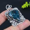 Neon Blue Apatite Gemstone Handmade 925 Sterling Silver Pendant 2.01" A7f99