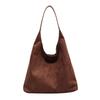 Suede Shoulder Bag Retro Design Large Capacity Crossbody Handbag Adjustable Strap Large Capacity Casual