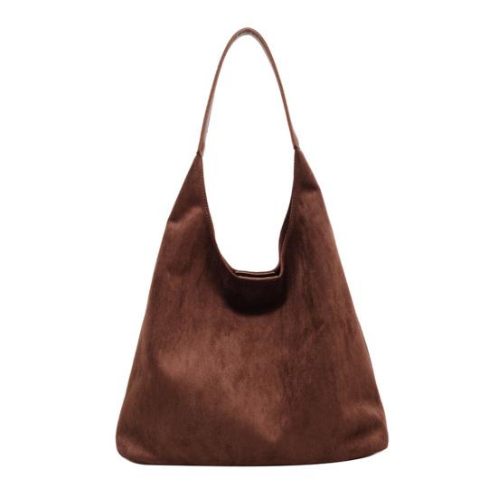 Suede Shoulder Bag Retro Design Large Capacity Crossbody Handbag Adjustable Strap Large Capacity Casual