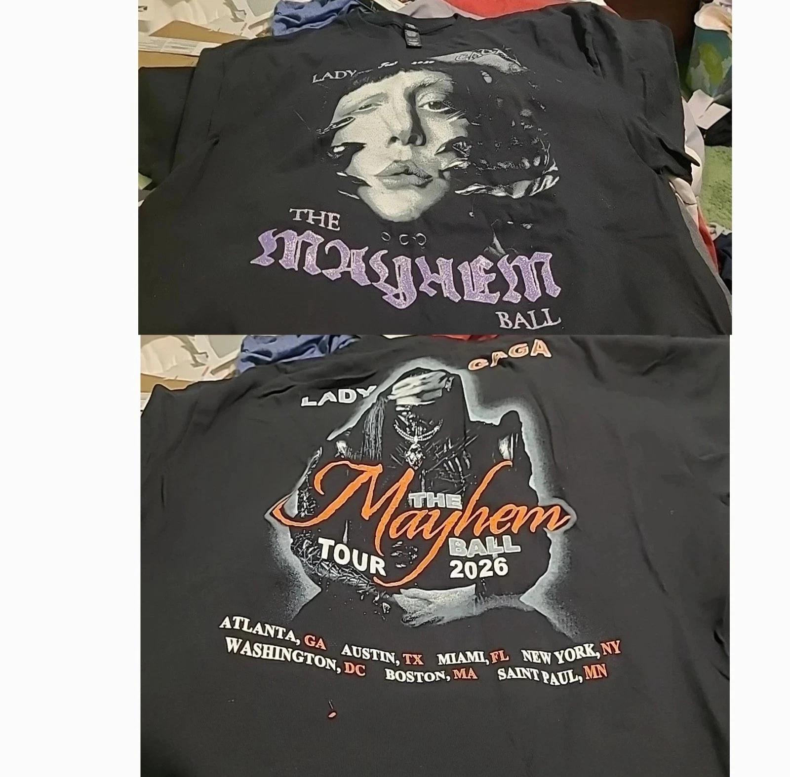 SALE! Lady Gaga The Mayhem Ball Tour 2026 T shirt Reprint L