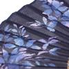 Stylish Business Fan Set with Fan Case and Handkerchief Bloom Leaf Design [Osaka Choseido] Women's -