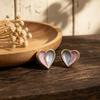 Hand-painted enamel color stud earrings love half color matching environmental protection alloy material design temperament earrings