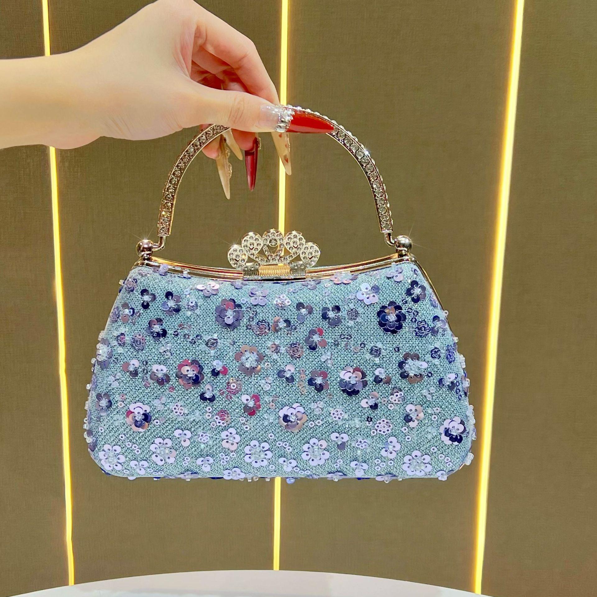 handbag fashion high-end chain bag banquet shoulder messenger bag women s dinner bag синий