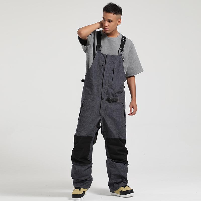 Unisex Waterproof Breathable Ski Bib Pants - Warm, Wear-Resistant Snowboard Suit