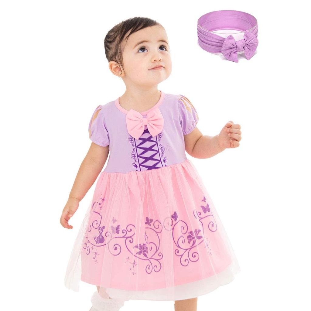 Princess Dress with Snow and Ariel Halloween Costume for d761 [monoii] Headband, Kids' Dress, Queen, Rapunzel, Girls,