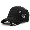 New personalized baseball cap hanging iron ring chain cap spring and autumn black cap blue popular hat