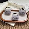 2Pcs Kawaii Cartoon Gray Cat Plush Hairband Soft Stuffed Animal Hair Scrunchie Daily Hair Accessories Hairclips For Women Gift
