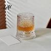 Lead-free Glass Tumbler Dad's Gift Spinning Whiskey with LED Light 260ml Embossed
