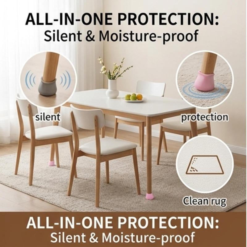 Chair Leg Protectors Silicone Anti Slip Table Furniture Pad Cushion Cover for Chair Legs Floor Protection Furniture Accessories