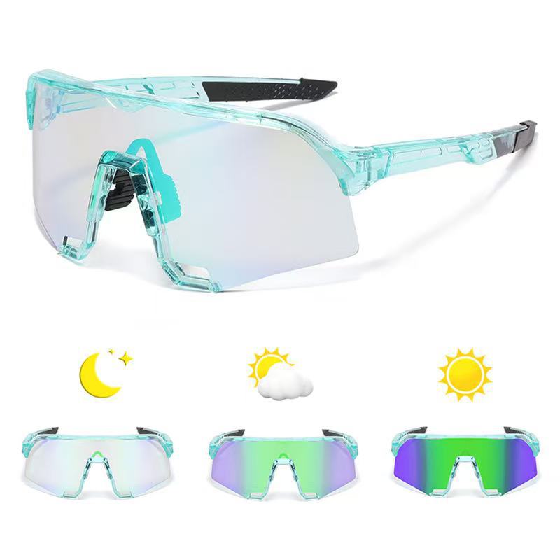 Tag Nacht Fahrradbrille Herren Damen Marathon Laufen Mountainbiken Winddicht Farbwechselnde Sportsonnenbrille