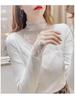 Trending Black Lace Base Layer Shirt - Autumn/Winter Plus Velvet Mesh Top for Layering with Sweaters