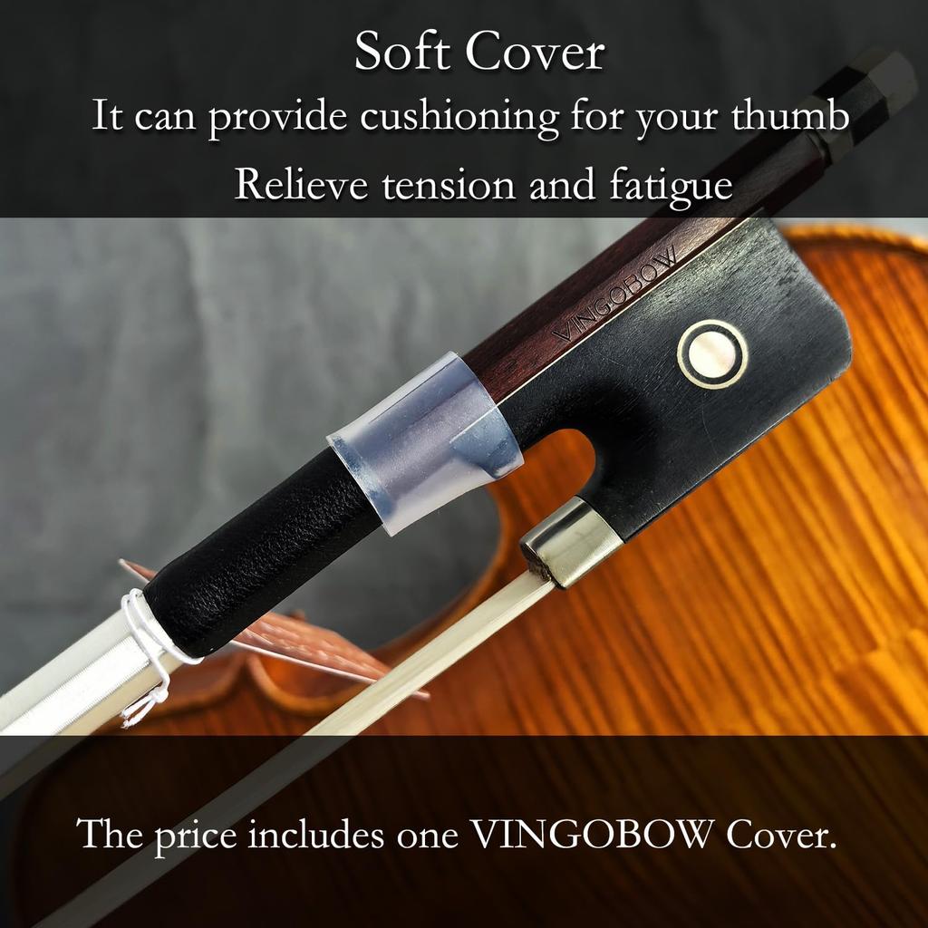 VINGOBOW Brazilwood Cello Bow 12 Half Size 62cm Ebony Frog Natural Mongolian White Horsehair Balanced Sweet Tone
