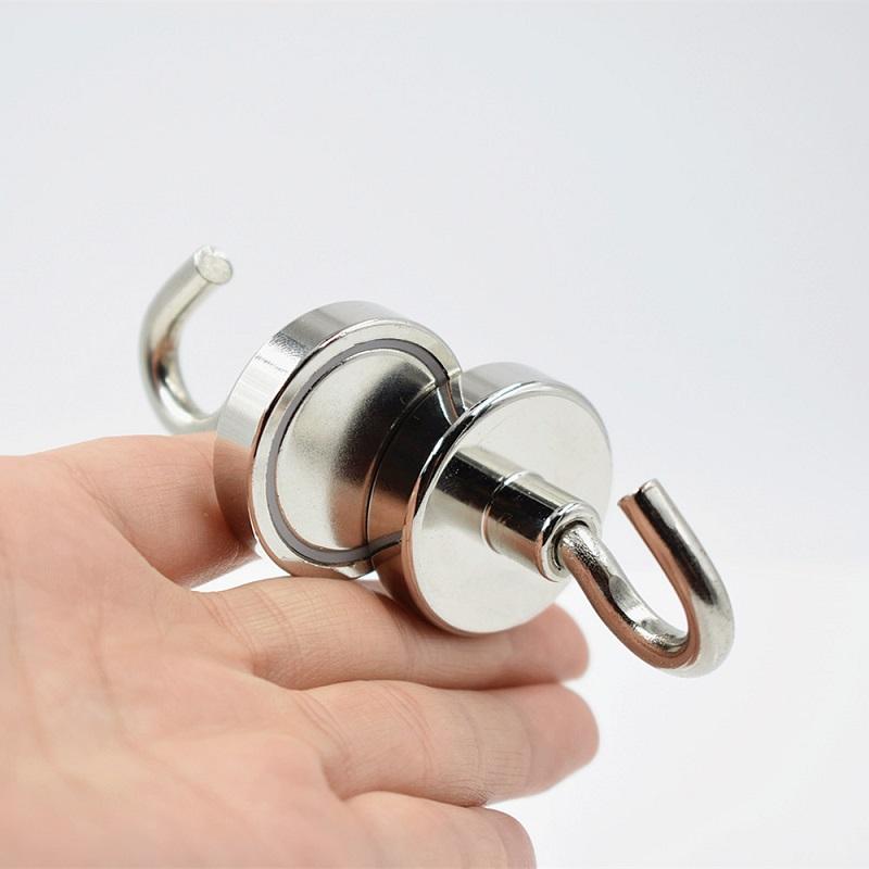 Magnetic Hooks, 170 LB Heavy Duty Strong Magnet with Hook 4Packs, Rare Earth Neodymium Magnets for Hanging, Magnetics Hanger