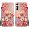 Handmade PU Leather Flip Case for Samsung Galaxy A35 (A356E/A356B/A356U)- Anti-Slip Shockproof Cover with Wrist Strap & Heart/Rose Cat Designs