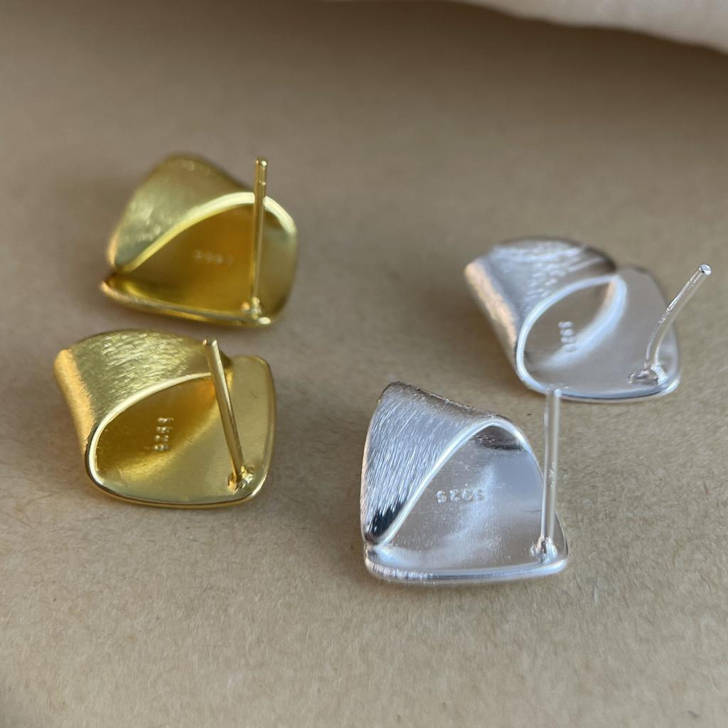 925 Sterling Silver Earrings For Women Trendy Shinning Square Gold Color Earring Jewelry Prevent Allergy Party Accessories Gift