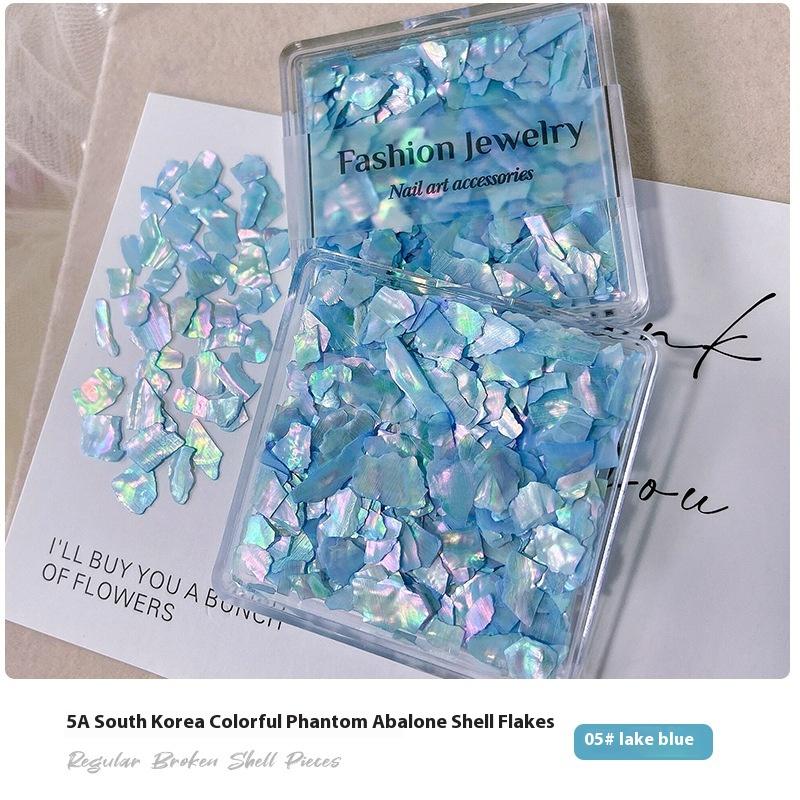 Nail Art Symphony Abalone-Muschelblatt, fein poliert, mittlere Größe, Farbe, ultradünn, Aurora Symphony, natürliche Muschel-Pailletten-Dekoration